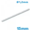 Tige Goupille Montre Droite 15 mm - Diamètre 1,20 mm