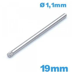 Tige goupille taille 19mm moletée de bracelet de montre