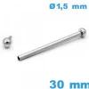 Tige pour Bracelet de Montre 30 mm Rivet Pression argenté