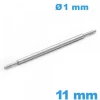 Tige pour Bracelet de Montre 11 mm diam 1 mm Double Rainure