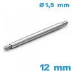 Tige pour bracelet montre 12 mm diam : 1,5 mm épaulement simple