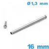 Tige pour Fermoir Montre à Capuchon Pression 16 mm Argenté