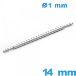 Tige pour Montre 14 mm Diamètre 1 mm Double Rainure en Acier