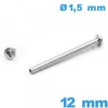 Tige pour montre tubulaire à rivet  12 mm  bracelet de montre