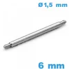 Tige à ressort  6 mm diam : 1,5 mm épaulement simple