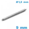 1 Tige à ressort Non téléscopique Suisse 9mm  d :1,5 mm  épaulement simple