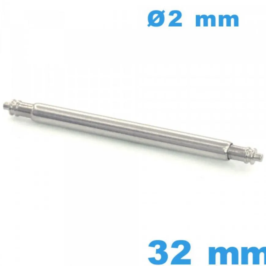 Tige à Ressort pour Bracelet de Montre 32 mm diametre 2 mm