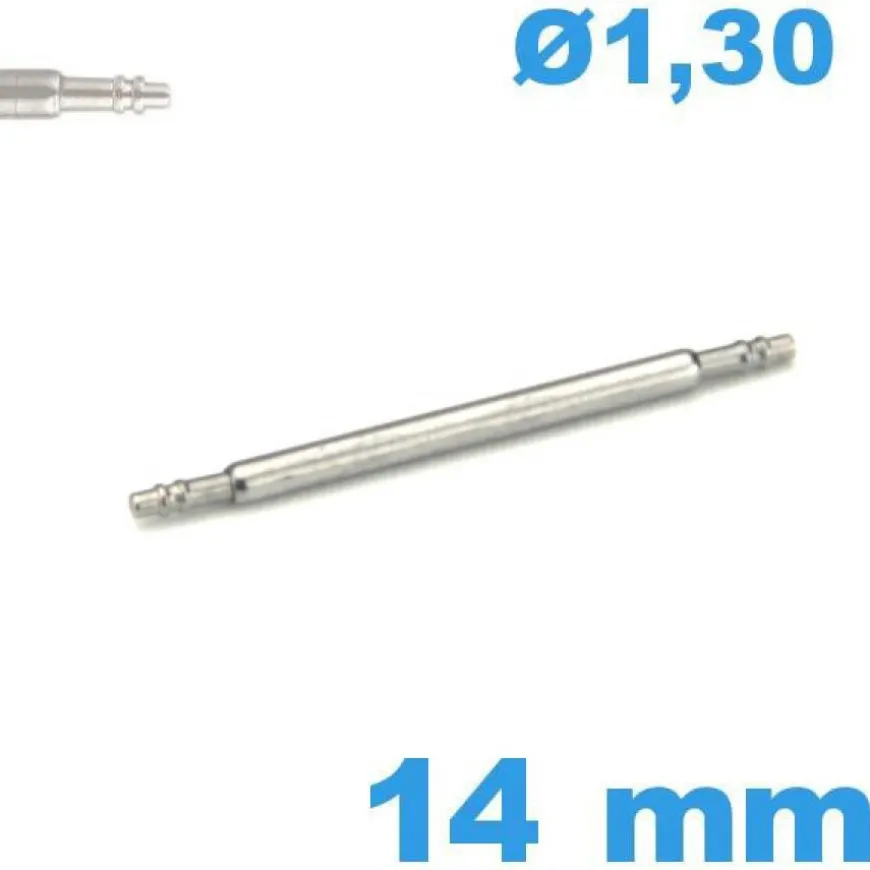 Tige à ressort pour montre 14mm diam : 1,30 mm