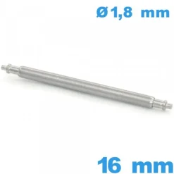 Tige à ressort pour montre 16 mm diam : 1,8 mm épaulement simple Téléscopique