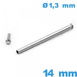 Tige à Rivet Pression pour Montre 14 mm argenté - Diamètre 1,30 mm