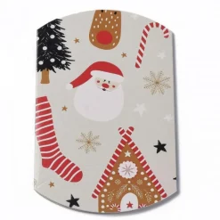 étui blanc carton pour les cadeaux de noël avec motif fête de fin d'année