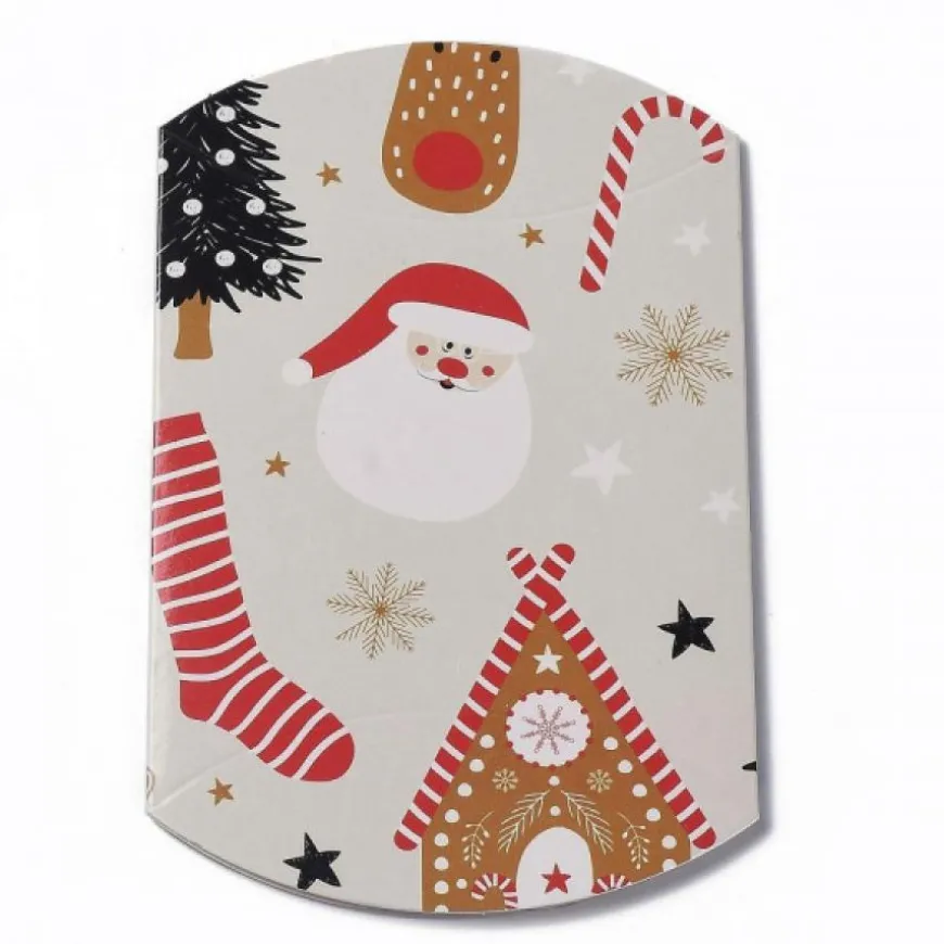 étui blanc carton pour les cadeaux de noël avec motif fête de fin d'année