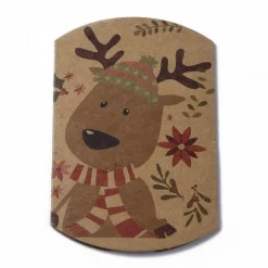 étui marron carton kraft pour les fêtes de noël avec un motif fête de fin d'année