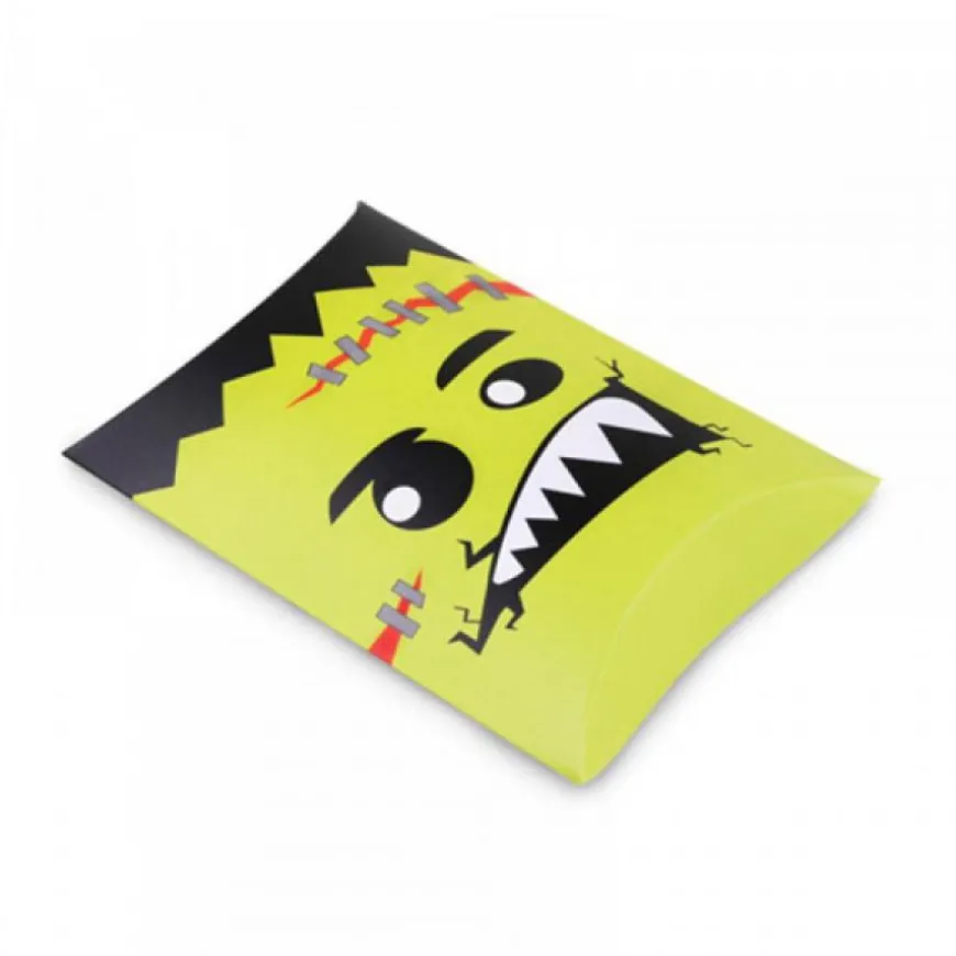 étui vert pour halloween avec motifs halloween ( frankenstein ) carton