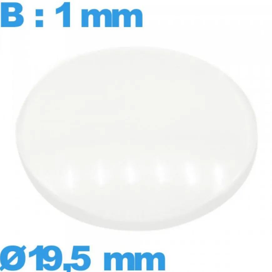Verre 19,5 mm avec base bombé de montre verre minéral circulaire