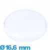Verre 16,6 mm cambrure prononcée Circulaire montre en acrylique