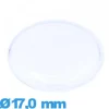Verre 17,0 mm cambrure prononcée de montre Plastique Circulaire