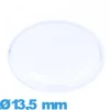 Verre 13,5 mm cambrure prononcée montre en Plastique Circulaire