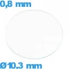 Verre 10,3 mm circulaire de montre en verre minéral