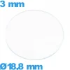Verre 18,8 mm circulaire de montre en verre minéral