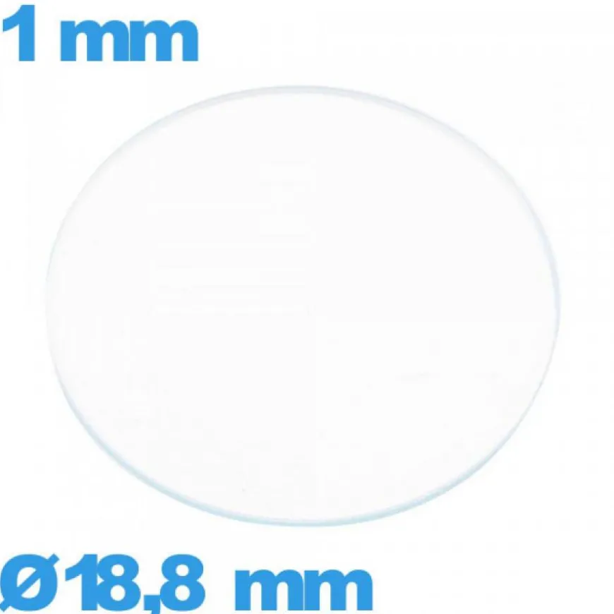 Verre 18,8 mm circulaire montre en verre minéral