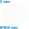 Verre 19,9 mm circulaire montre verre minéral
