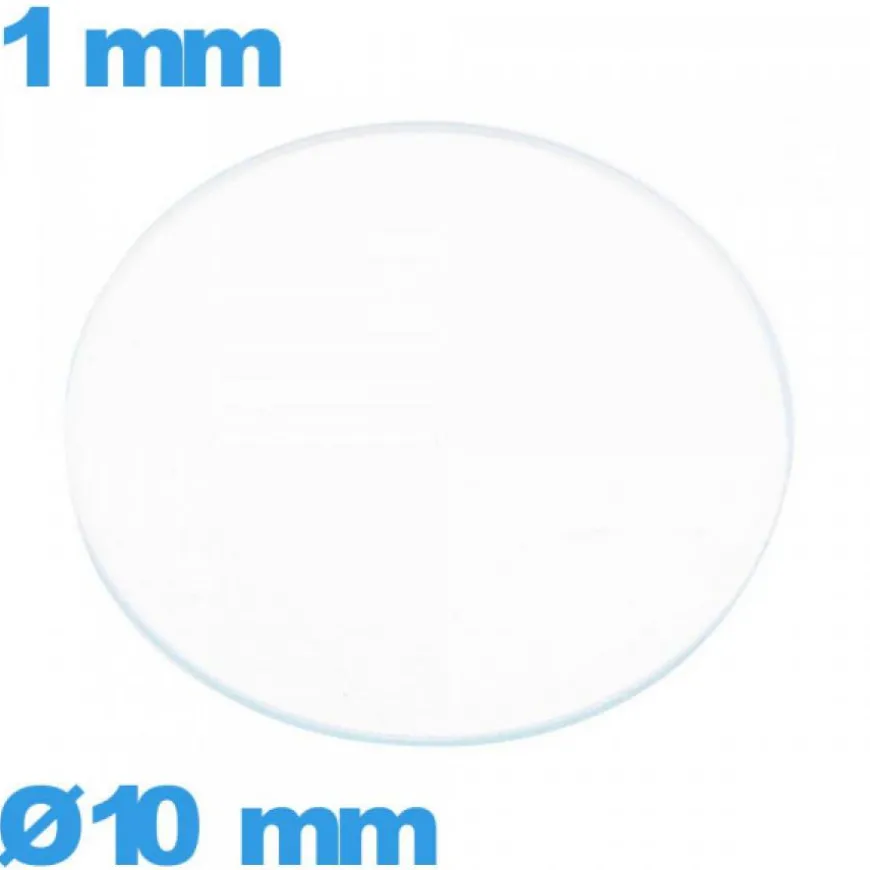 Verre 10 mm circulaire plat de montre verre minéral