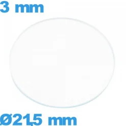 Verre 21,5 mm circulaire pour montre en verre minéral