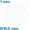 Verre 10,8 mm de montre en verre minéral circulaire