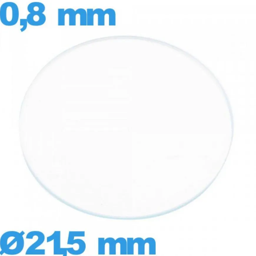 Verre 21,5 mm de montre plat circulaire verre minéral