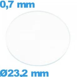 Verre 23,2 mm de montre plat circulaire en verre minéral