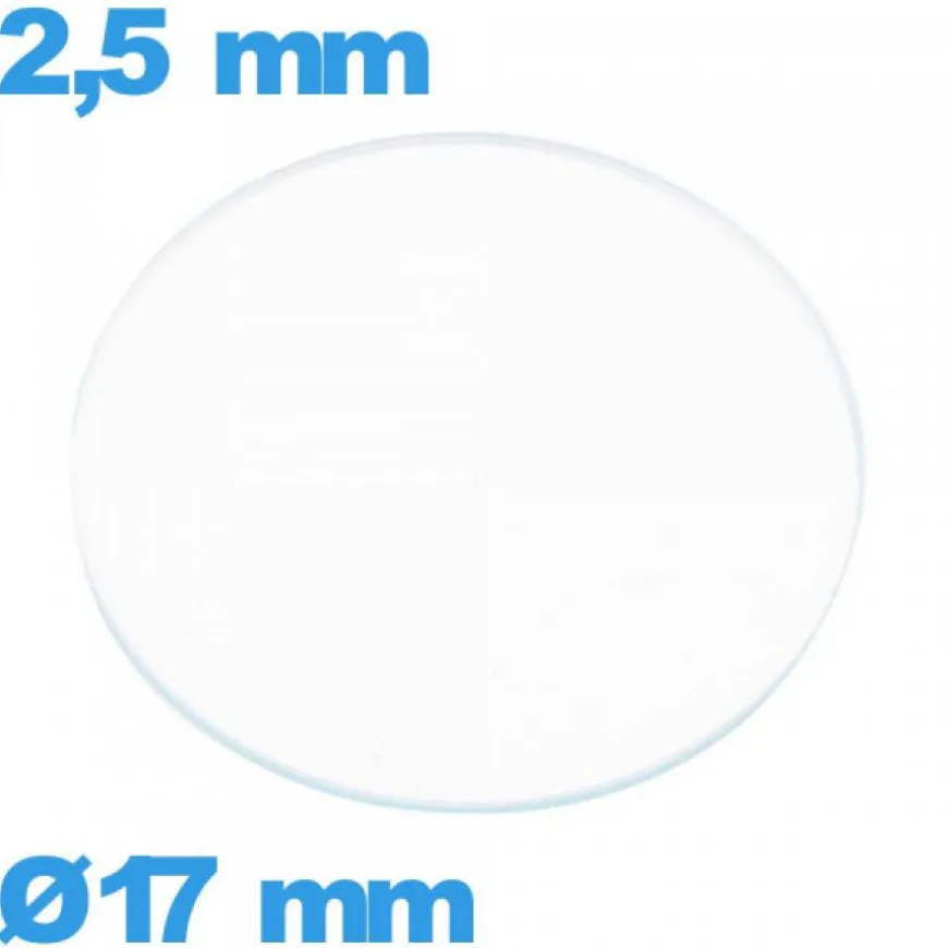 Verre 17 mm de montre verre minéral circulaire