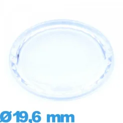 Verre 19,6 mm à facettes saphir Circulaire de montre en acrylique