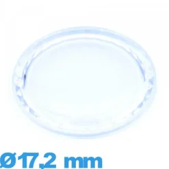 Verre 17,2 mm à facettes saphir montre plexiglas Circulaire