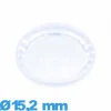 Verre 15,2 mm à facettes saphir montre acrylique Circulaire