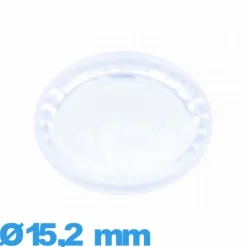 Verre 15,2 mm à facettes saphir montre acrylique Circulaire