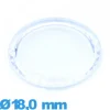 Verre 18,0 mm à facettes saphir montre en Plastique Circulaire
