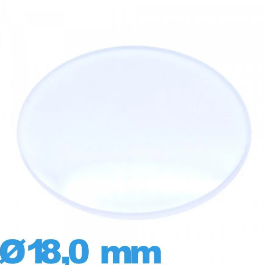 Verre 18,0 mm légèrement bombé Circulaire pour montre en acrylique