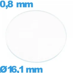 Verre 16,1 mm montre en verre minéral circulaire