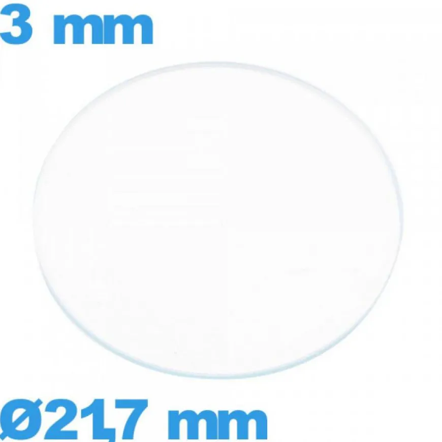 Verre 21,7 mm montre plat circulaire verre minéral