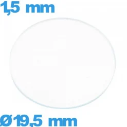 Verre 19,5 mm montre plat circulaire verre minéral
