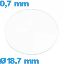 Verre 18,7 mm montre plat circulaire verre minéral