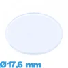 Verre 17,6 mm plat et fin Circulaire pour montre acrylique