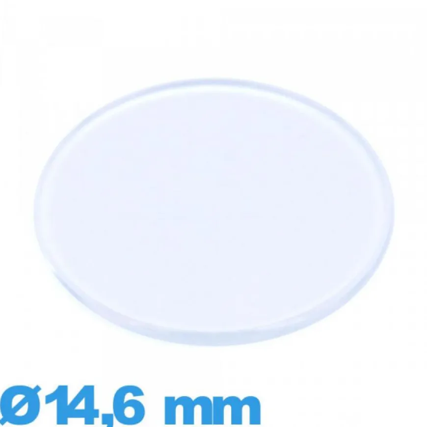 Verre 14,6 mm plat et fin pour montre en acrylique Circulaire
