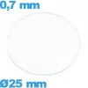 Verre pour montre verre minéral circulaire 25 mm plat