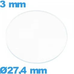 Verre pour montre verre minéral circulaire 27,4 mm plat