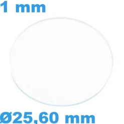 Verre Saphir pour montre Plat Circulaire 25,60 mm épaisseur 1 mm inrayable