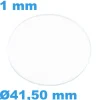 Verre Saphir pour montre Plat Rond 41,5 mm épaisseur 1 mm résistant aux rayures