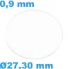 Verre Sternkreuz Circulaire Saphir 27,30 mm de montre Plat épaisseur 0,9 mm résistant aux rayures