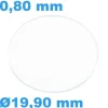 Verre Sternkreuz Circulaire Saphir 19,9 mm de montre Plat épaisseur 0,80 mm résistant aux rayures
